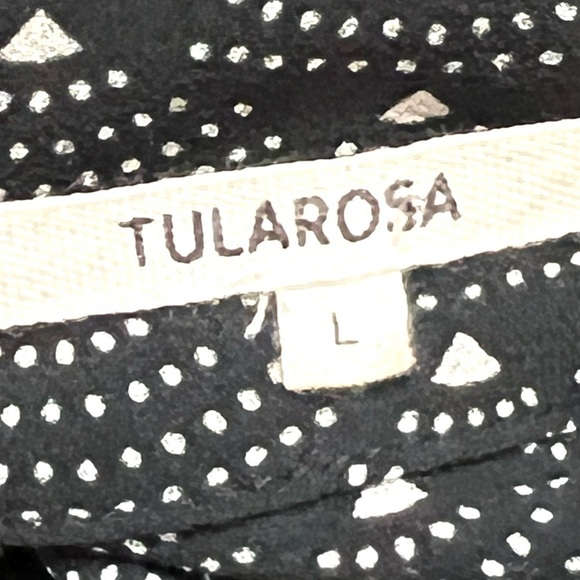 Tularosa Harrison Boho Navy & White Tassel Tie Printed Top - Picture 12 of 14